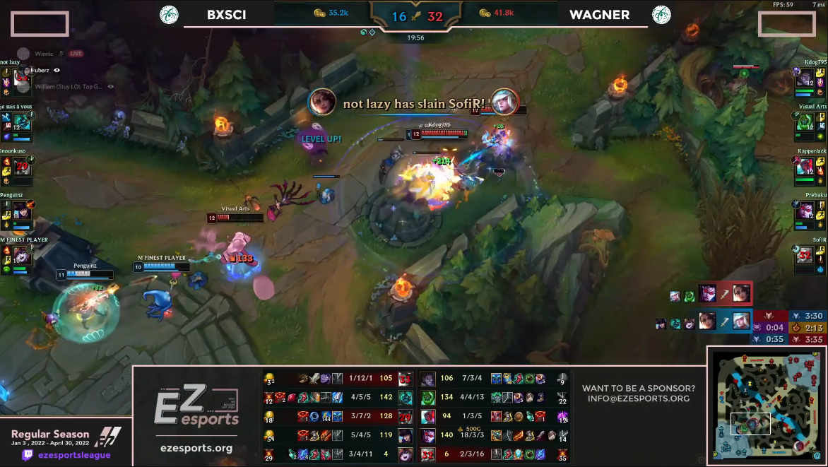 EZ Esports broadcasting suite league in-game snapshot